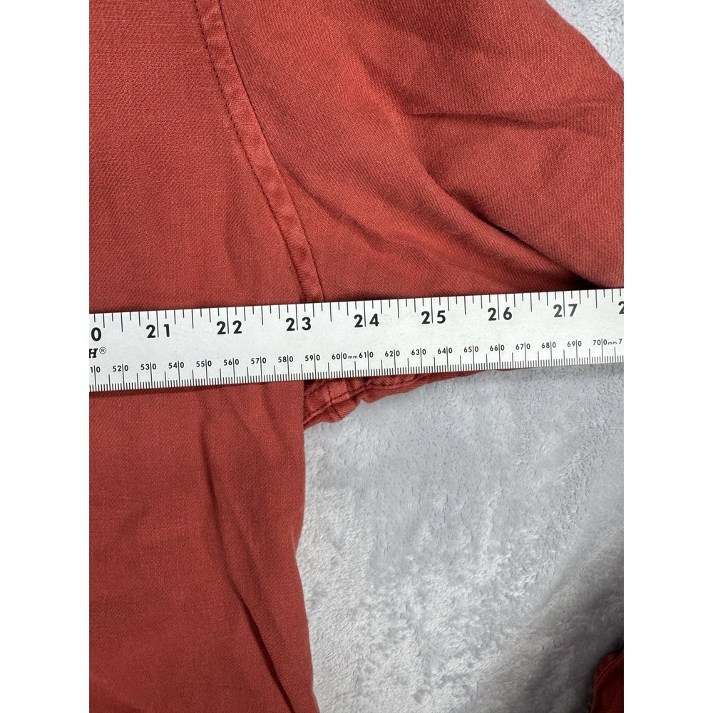 Orvis Active Fit Pearl Snap Long Sleeve Button Down Shirt Linen Blend Red Mens L - Picture 5 of 6